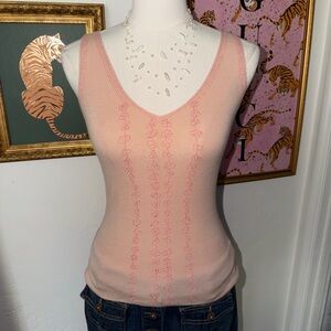 Vintage Y2K Pink Sleeveless Cashmere Top